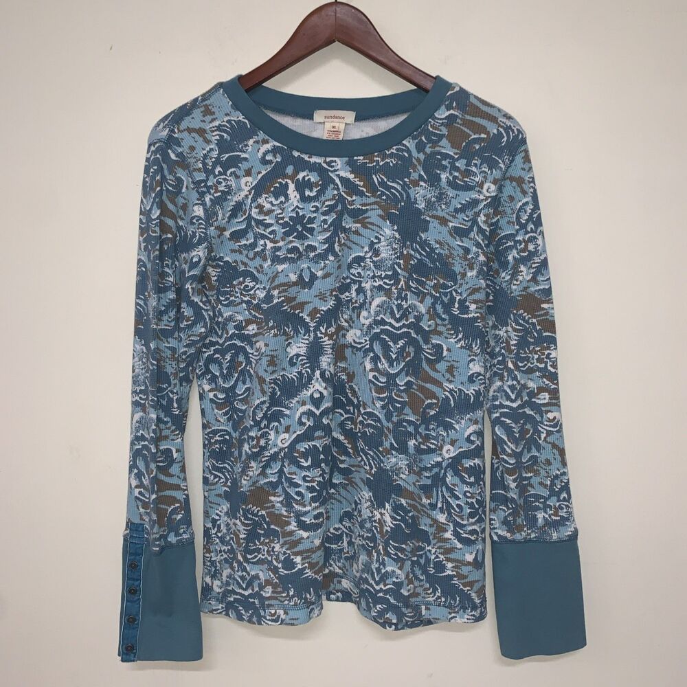 Sundance Thermal Waffle Knit Dark Turquoise Long Sleeve Women’s XL Office Casual - Picture 12 of 12